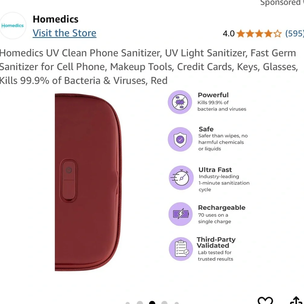 Homedics Red UV Clean Phone Sanitizer